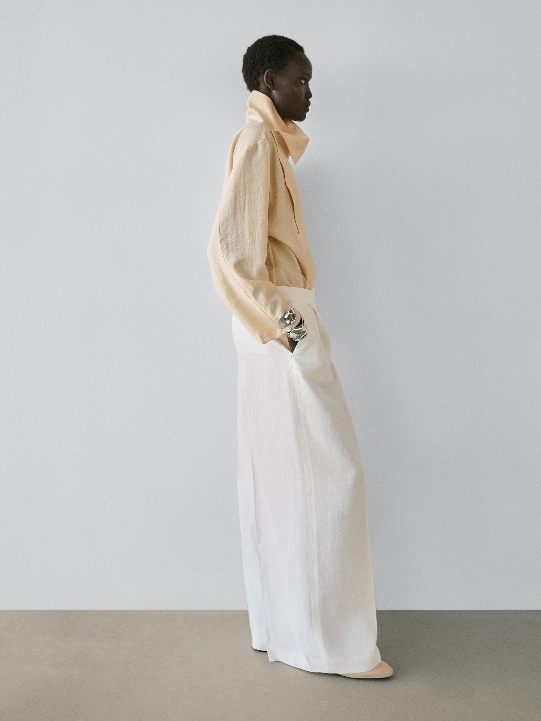 Pantalon de tailleur fluide en lin